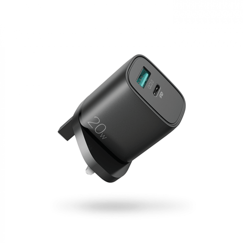 جيروم شاحن جداري 20w بمنفذين (PD + QC3.0) بخاصية ا...