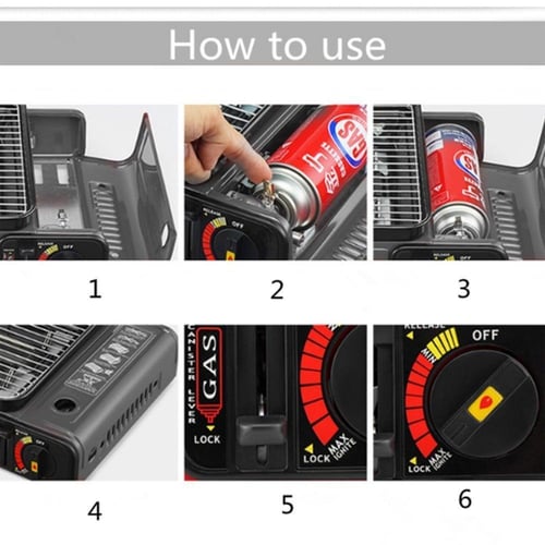 شواية و موقد غاز محمول للرحلات والتخييم مع شعلة وا...