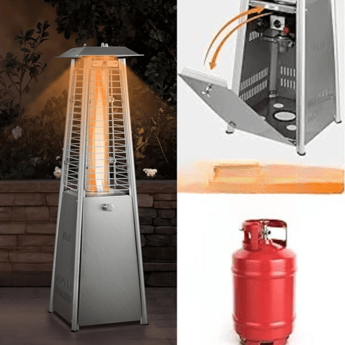 دفاية غاز استيل الفيصلية بشكل هرمي بطول 1.8 متر بق...