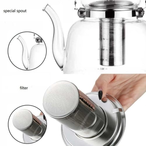 أبريق شاي زجاجي مقاوم للحرارة - 600 مل - 56101