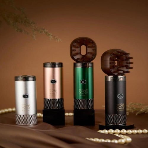 مبخرة الشعر الكترونية مشط تحتوي على رأسين للشعر وا...