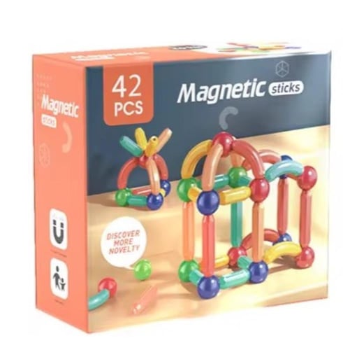 مجموعة بناء المغناطيسية التعليمية - طقم بناء هندسي...