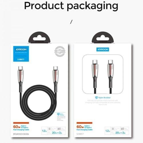 جيروم كيبل شحن سريع تايب سي 60w Type-C نايلون غير...