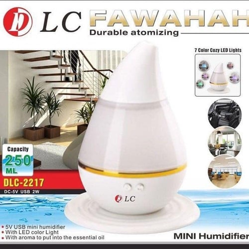 فواحة بخار بــ 7 ألوان اضاءة LED , سعة 250 مل DLC-...