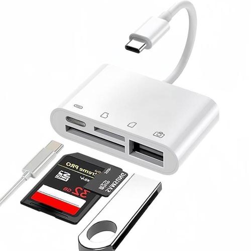 قارئ بطاقة الذاكرة والكاميرا على الجوال 4 في 1 USB...