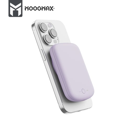 باور بانك حجم صغير شحن سريع مع شاحن لاسلكي بقوة 12...