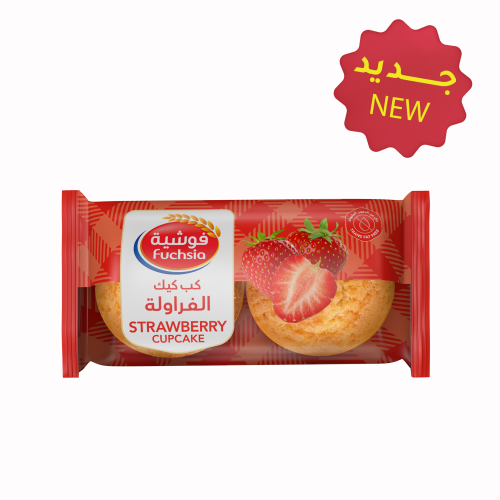 كب كيك الفراولة ( 6 حبات )
