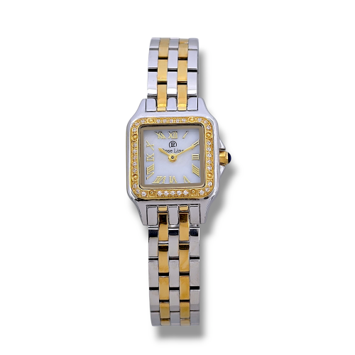 ساعة روز لاين النسائية شكل الكارتير باللون الفضي و...