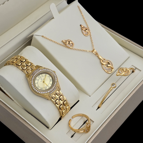 طقم نسائي روز لاين باللون الذهبي