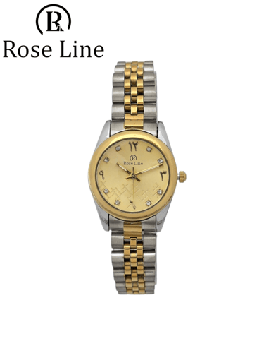 ساعه يد من روز لاين نسائي فضي مع ذهبي