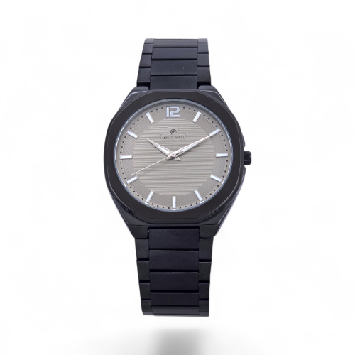 ساعه رجاليه مودرن شاين باللون الاسود والميناء الرم...