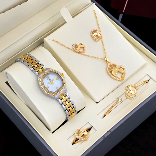 هديه نسائيه طقم ساعه مع الاكسسوار