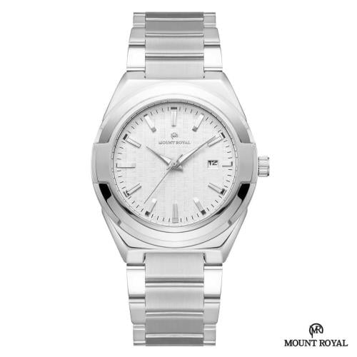 ساعه مونت رويال كلاسيك بالمينا الابيض