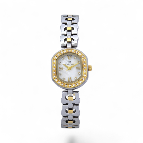 ساعة يد نسائية بلون فضي مع ذهبي – لمسة أنثوية راقي...