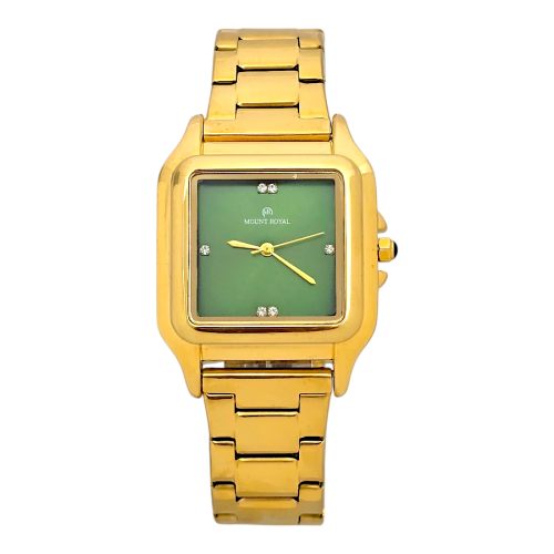 ساعة رجالي ذهبي مينا اخضر - مونت رويال