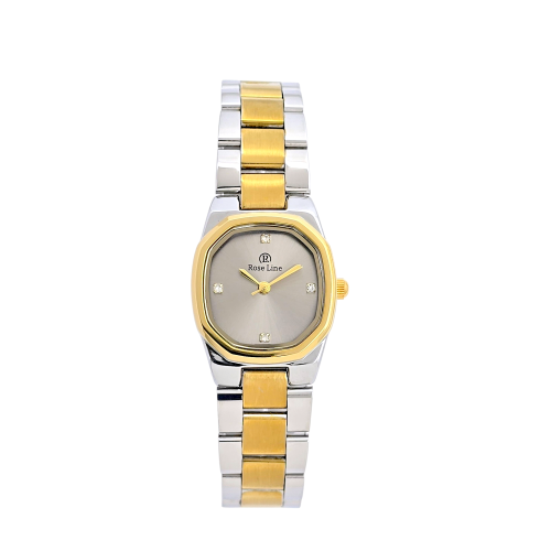 ساعة روز لاين النسائية الفضي بالذهبي – تصميم إيليغ...