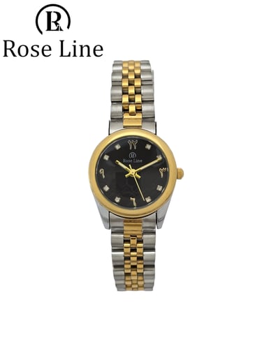 ساعه يد من روز لاين نسائي فضي مع ذهبي
