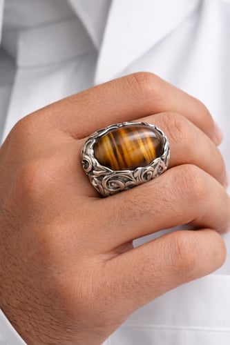 خاتم رجالي - فضه عيار ٩٢٥