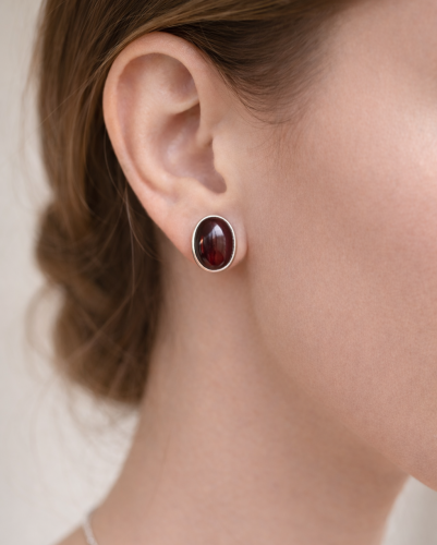 حلق عقيق نجمي - فضه عيار ٩٢٥