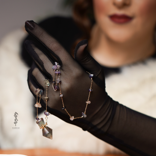 قلادة العطر من حجر الفلوريت - بسلسال احجار