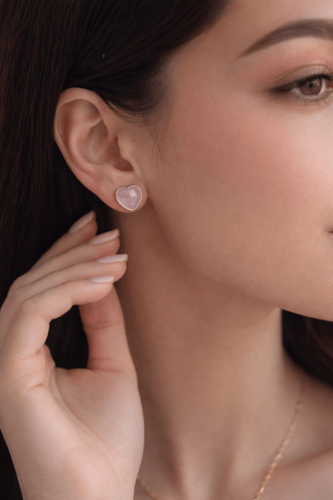 حلق بشكل قلب فضه عيار 925