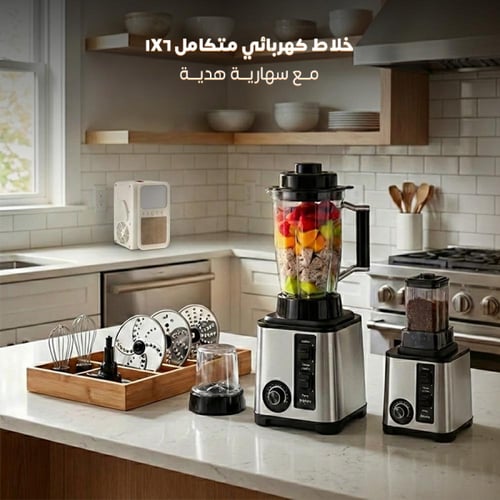 خلاط كهربائي متكامل 1X6 مع سهارية هدية