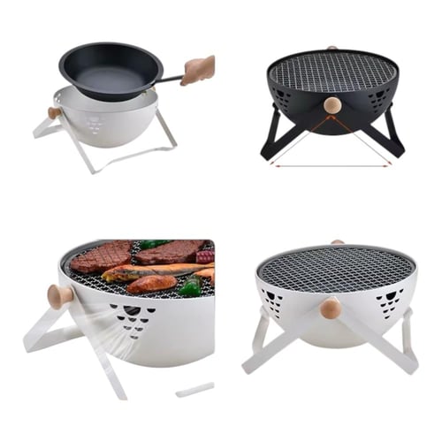 شواية فحم متنقلة وقابلة للطي تصميم عملي لرحلاتك