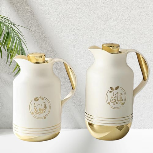 طقم ترمس بيج قاعدة ذهبي للشاي والقهوة من بيتروس021...