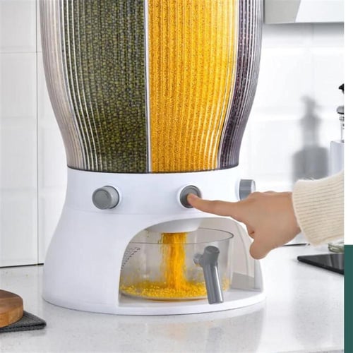 حاوية تخزين الأرز الدوارة الشفافة