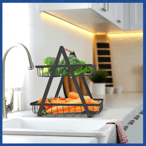 سلة تخزين طبقتين متعددة الاستخدامات