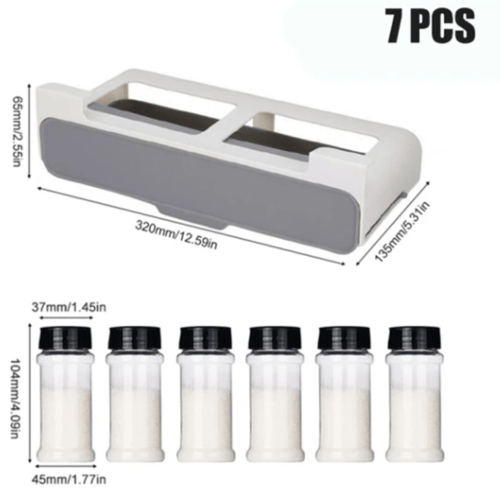 درج منظم للتوابل مع 6 علب