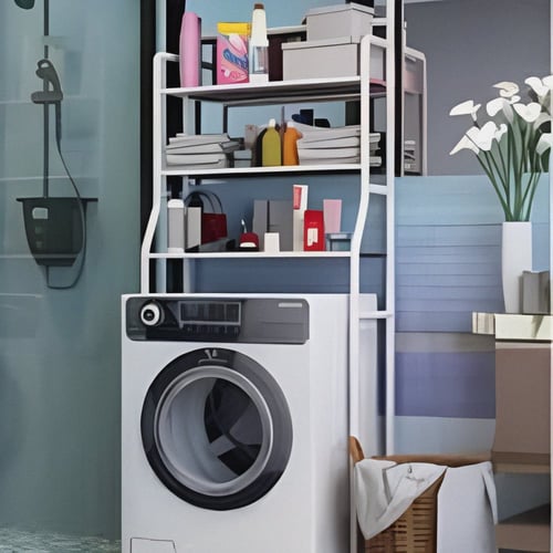 رف غسالة أبيض ثلاثي الطبقات