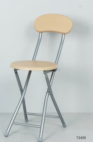 كرسى خشب مدور بظهر