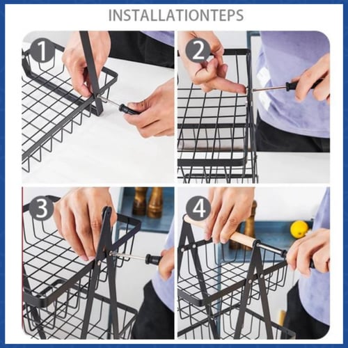 سلة تخزين طبقتين متعددة الاستخدامات