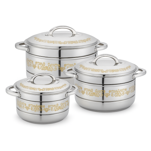 طقم حافظات بأحجام كبيرة ستيل فاخر بنقوش ذهبية