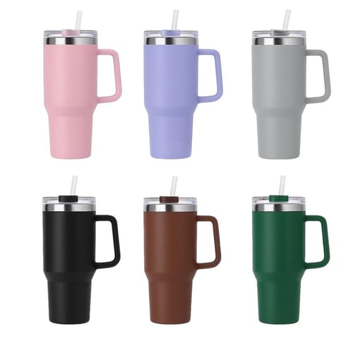 كوب قهوة ستانلس ستيل حراري 1200ml بحافظة حرارة وبر...