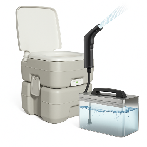 بكج المرحاض المتنقل + الشطاف المحمول للرحلات