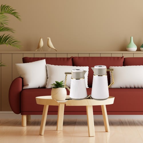 طقم ترامس بني بيج للشاي والقهوة من رويال كاميل 021...