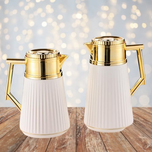 طقم ترمس ذهبي بيج للشاي والقهوة من رويال كاميل 021...