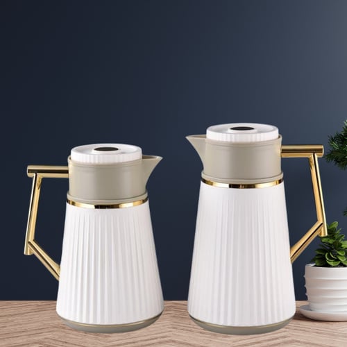 طقم ترامس بني بيج للشاي والقهوة من رويال كاميل 021...