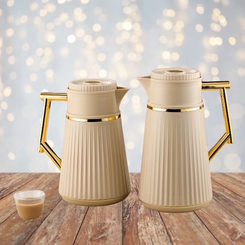 طقم ترمس بني فاتح للشاي والقهوة من رويال كاميل 021...