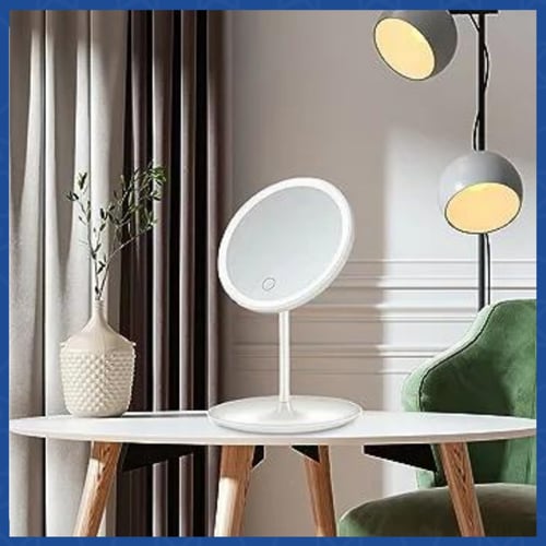 حامل مرآة أنيقة 48 إضاءة ليد