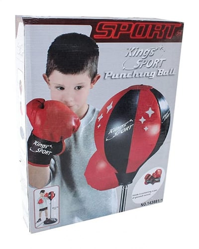 ‎كرة لكم مع قفازات ملاكمة