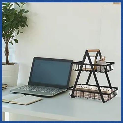 سلة تخزين طبقتين متعددة الاستخدامات