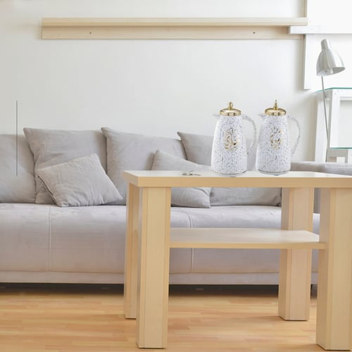 طقم ترامس أبيض مزخرف للشاي والقهوة من رويال كاميل0...