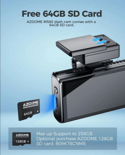 كاميرا AZDOME M580 2CH Dash Cam 5K مع شاشة تعمل با...