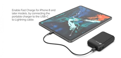 شاحن متنقل روكيني 10000 ميني أسود PD و QC3.0