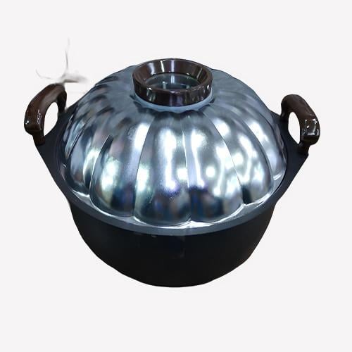 مقلاة ياباني بمصفاه و منخل و غطاء 34 سم