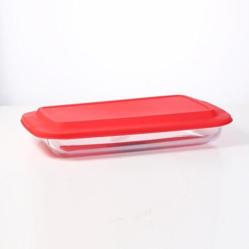 صينية قزاز مستطيل مع شنطة احمر G-MP0422