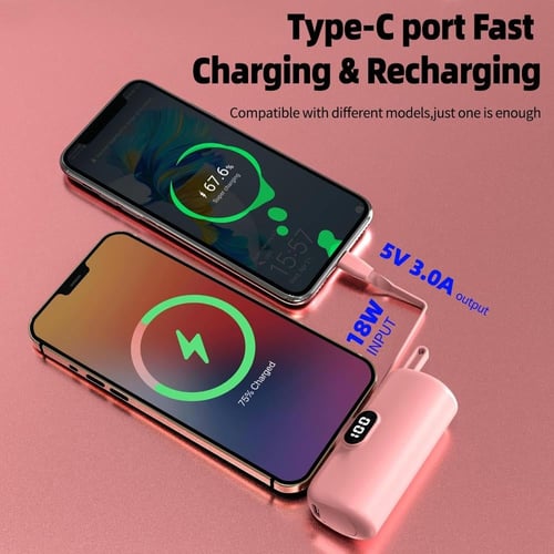 ميني شاحن متنقل صغير الحجم بسعة 5000 ملي امبير متع...